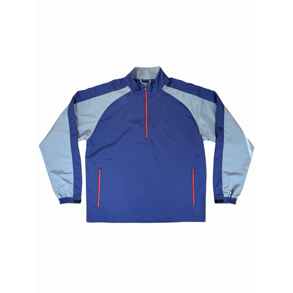 FootJoy FJ Golf Pullover Jacket Mens L Blue Gray Quarter Zip Lightweight